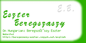 eszter beregszaszy business card